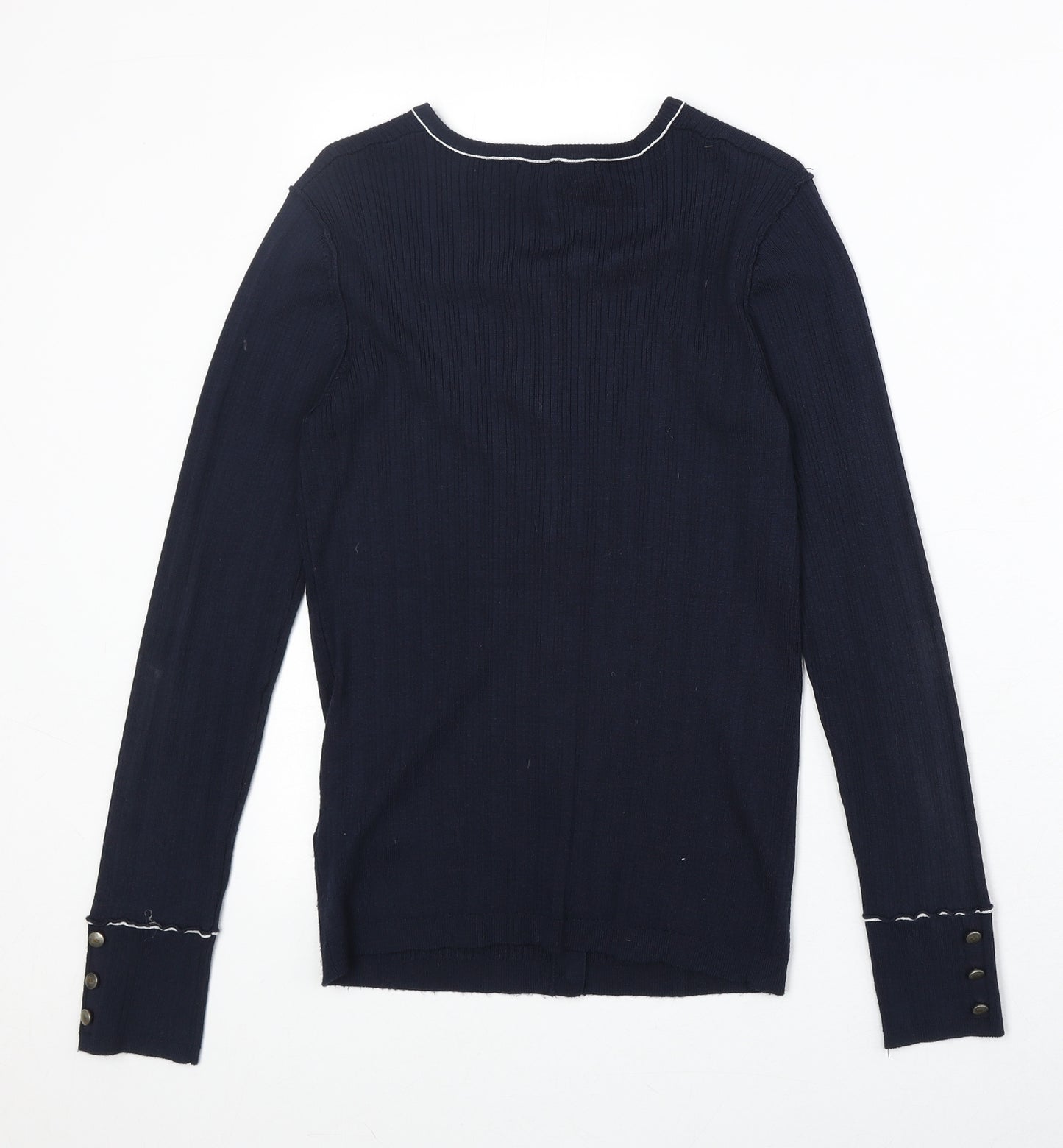NEXT Womens Blue Round Neck Viscose Cardigan Jumper Size 10