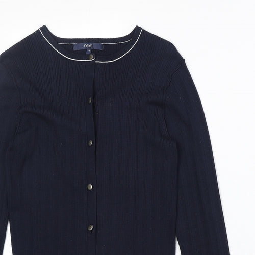 NEXT Womens Blue Round Neck Viscose Cardigan Jumper Size 10