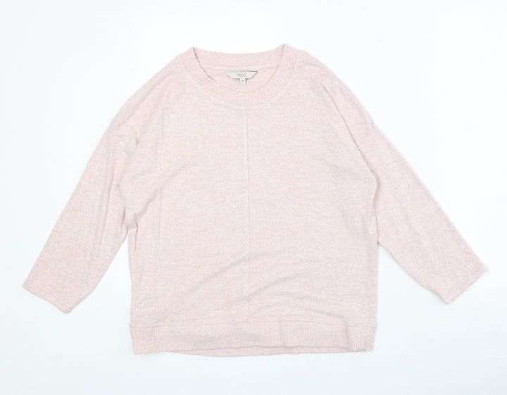 NEXT Womens Pink Round Neck Viscose Pullover Jumper Size 12