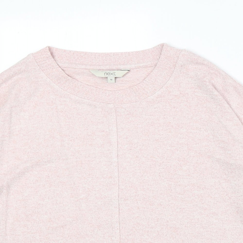 NEXT Womens Pink Round Neck Viscose Pullover Jumper Size 12