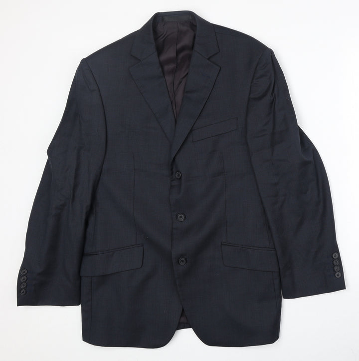 Marks and Spencer Mens Blue Wool Jacket Suit Jacket Size 38 Regular