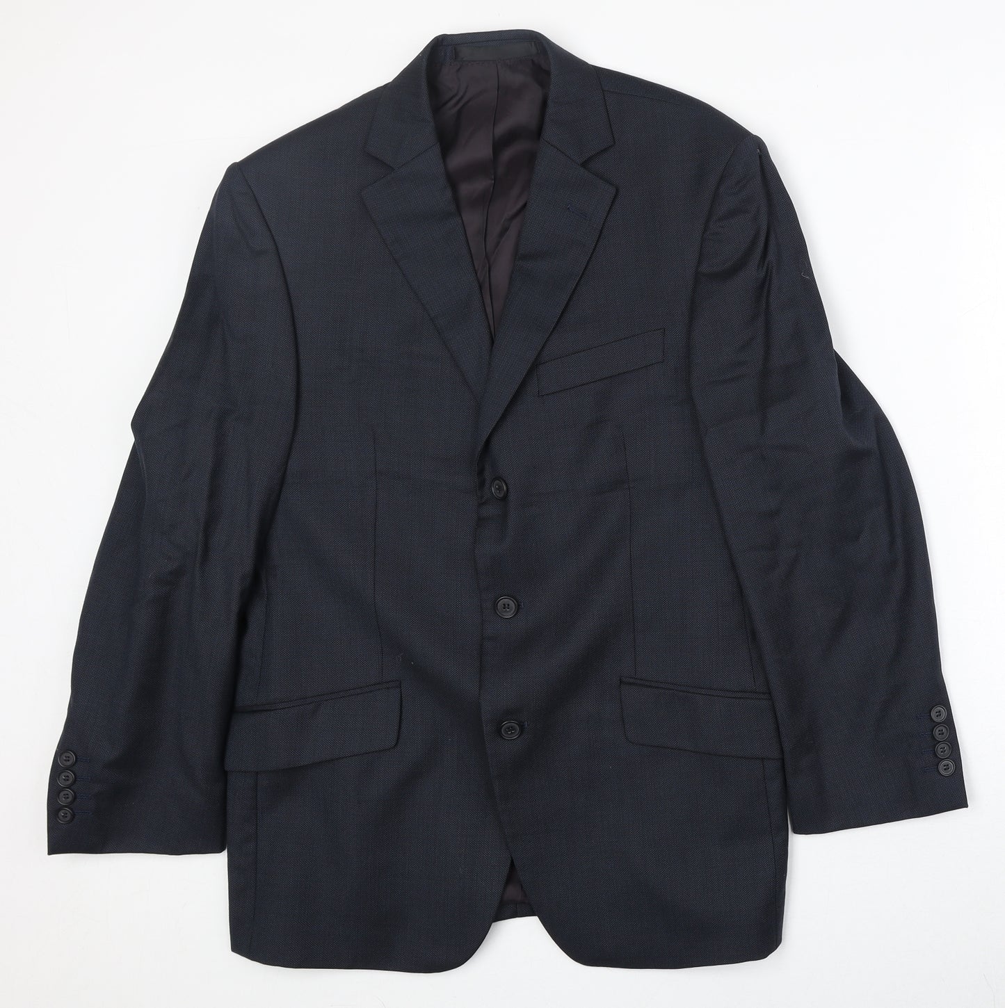Marks and Spencer Mens Blue Wool Jacket Suit Jacket Size 38 Regular