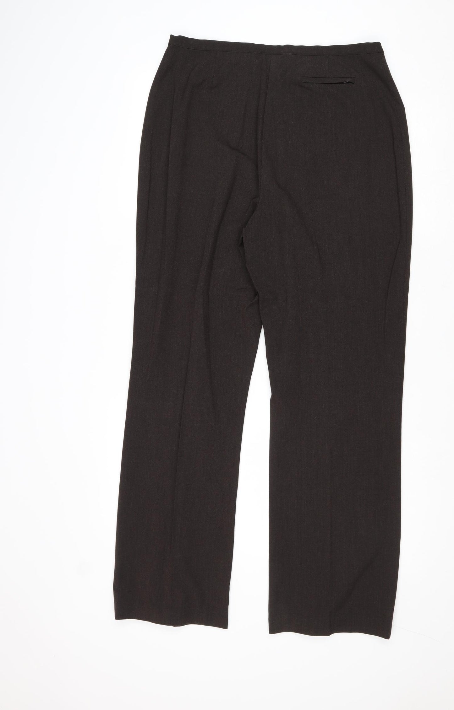 NEXT Womens Brown Polyester Trousers Size 16 Regular Zip
