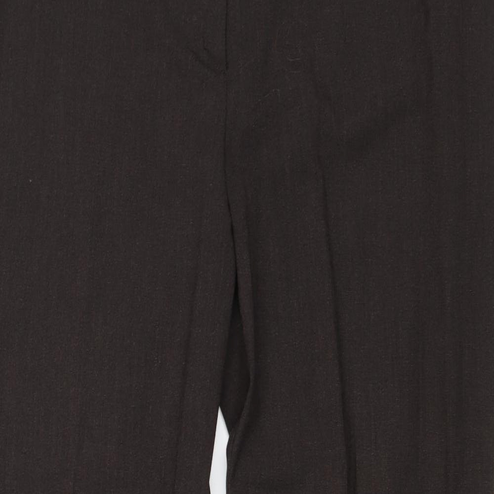 NEXT Womens Brown Polyester Trousers Size 16 Regular Zip