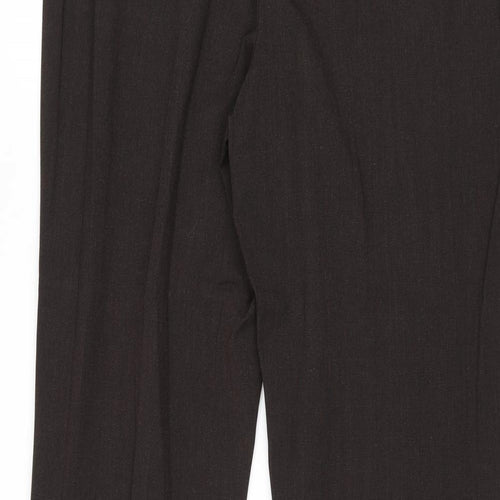 NEXT Womens Brown Polyester Trousers Size 16 Regular Zip