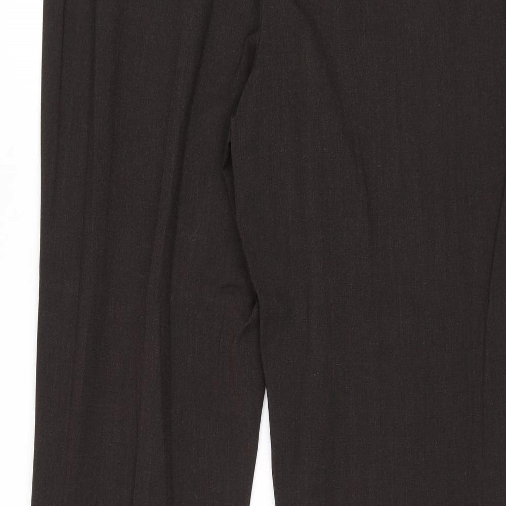 NEXT Womens Brown Polyester Trousers Size 16 Regular Zip