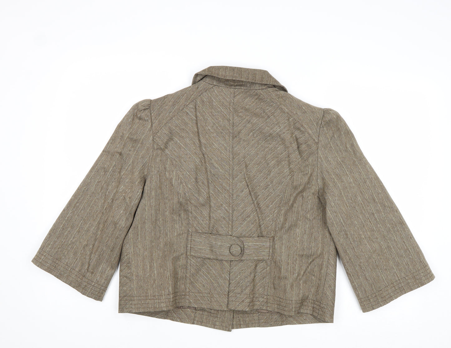 Per Una Womens Brown Geometric Jacket Blazer Size 14 Buckle