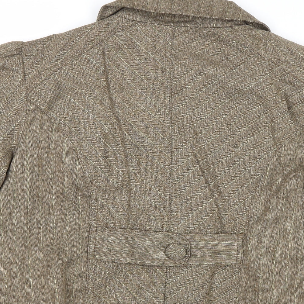 Per Una Womens Brown Geometric Jacket Blazer Size 14 Buckle