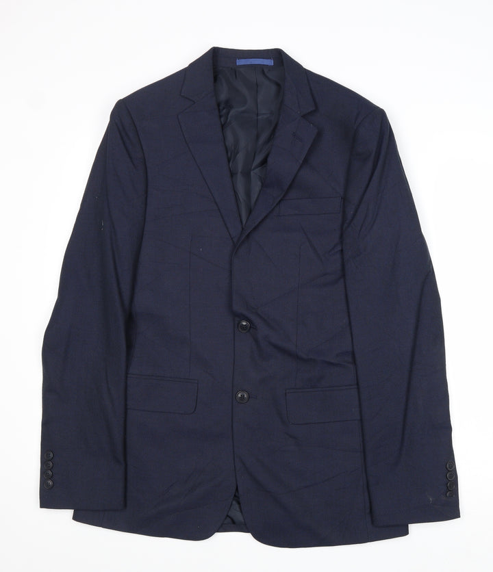Marks and Spencer Mens Blue Polyester Jacket Suit Jacket Size 36 Regular