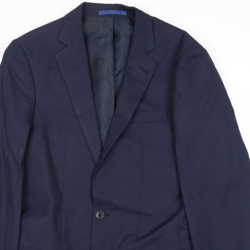 Marks and Spencer Mens Blue Polyester Jacket Suit Jacket Size 36 Regular