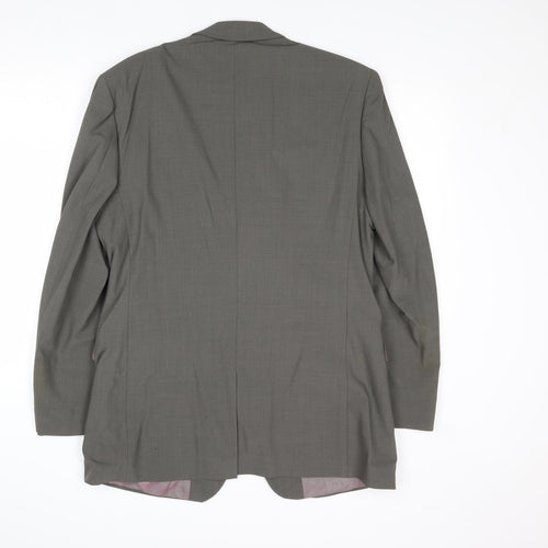 Karl Jackson Mens Grey Polyamide Jacket Suit Jacket Size 40 Regular