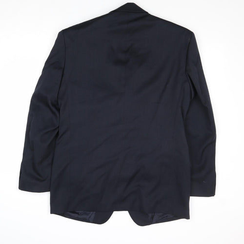 Horne Mens Blue Wool Jacket Suit Jacket Size 38 Regular