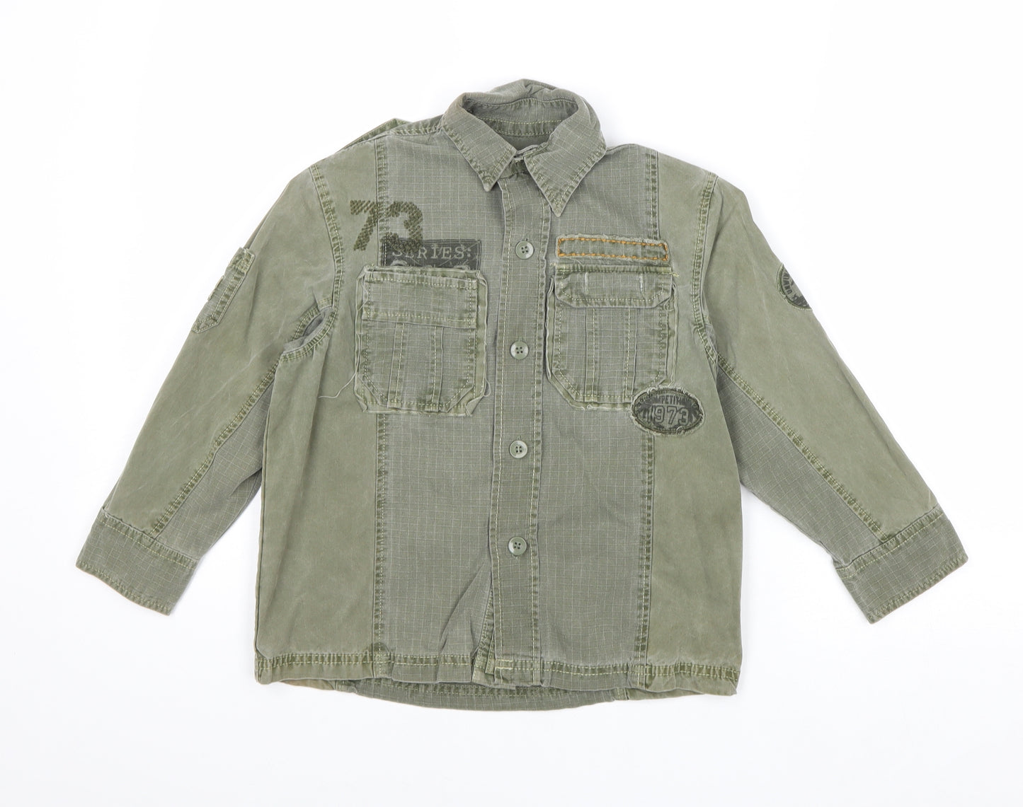 Marks and Spencer Boys Green Basic Jacket Jacket Size 5 Years Button