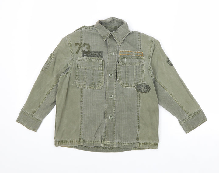 Marks and Spencer Boys Green Basic Jacket Jacket Size 5 Years Button