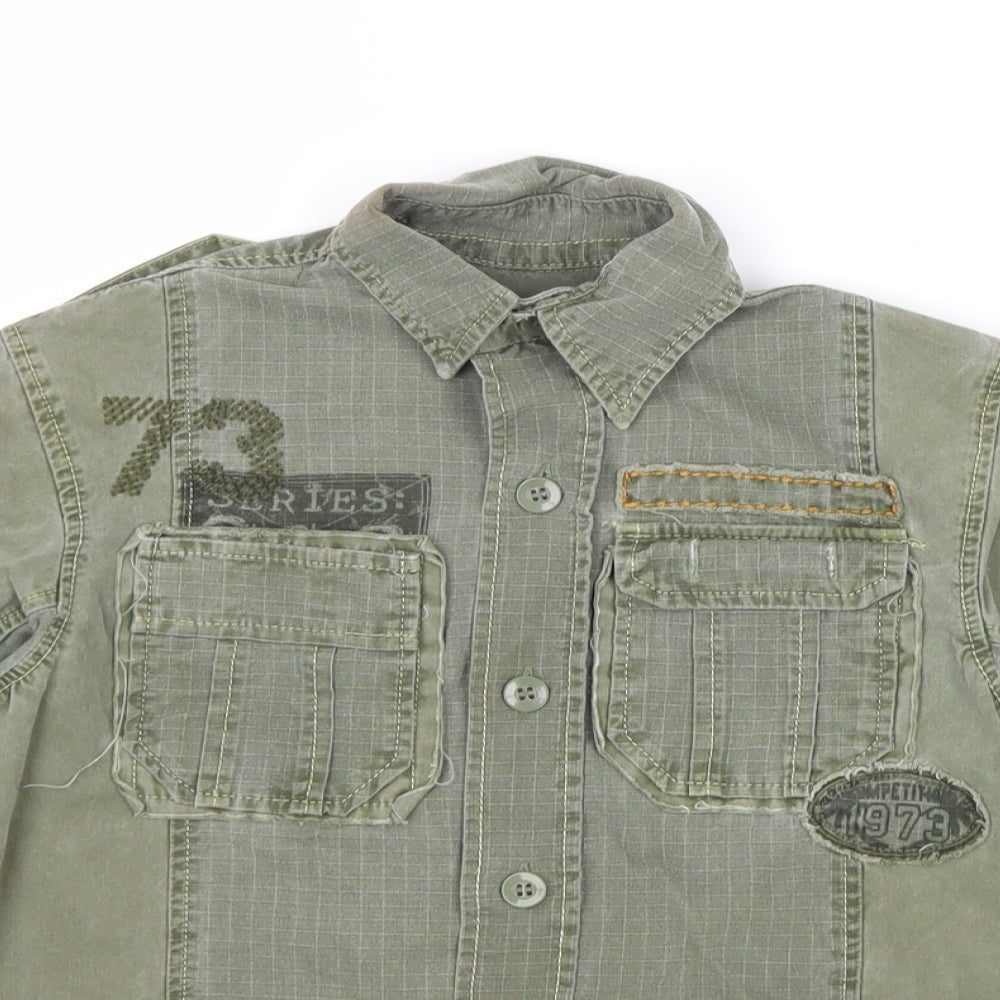 Marks and Spencer Boys Green Basic Jacket Jacket Size 5 Years Button