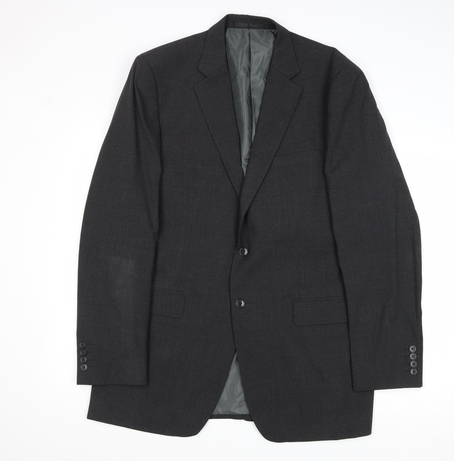 John Lewis Mens Grey Polyester Jacket Suit Jacket Size 42 Regular