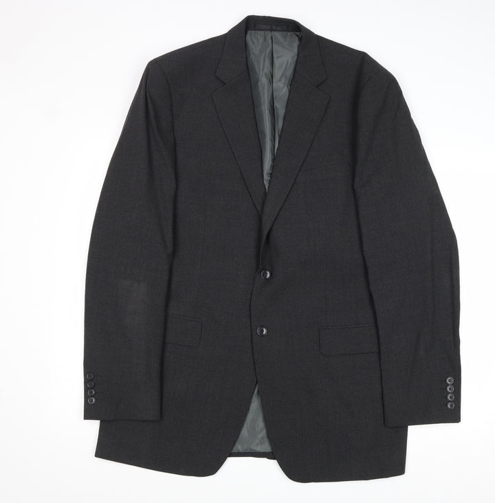 John Lewis Mens Grey Polyester Jacket Suit Jacket Size 42 Regular
