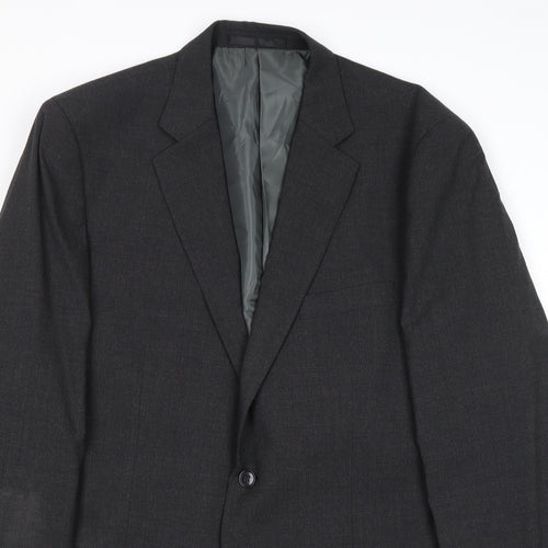 John Lewis Mens Grey Polyester Jacket Suit Jacket Size 42 Regular