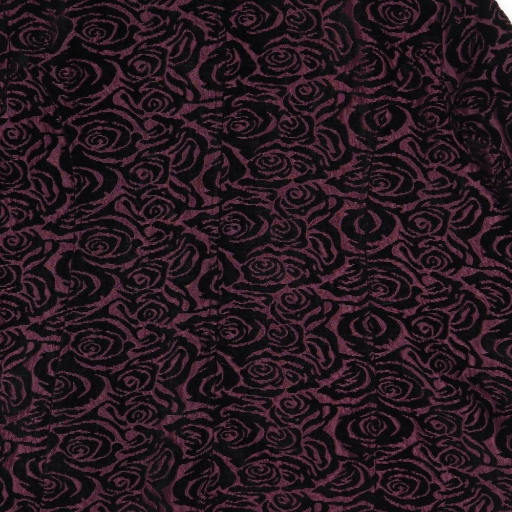 TIGI Womens Purple Geometric Jacket Size 14 Button - Size 14-16