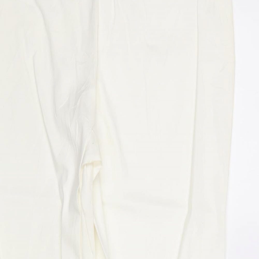 Counterparts Womens White Cotton Cropped Trousers Size 8 Regular Zip