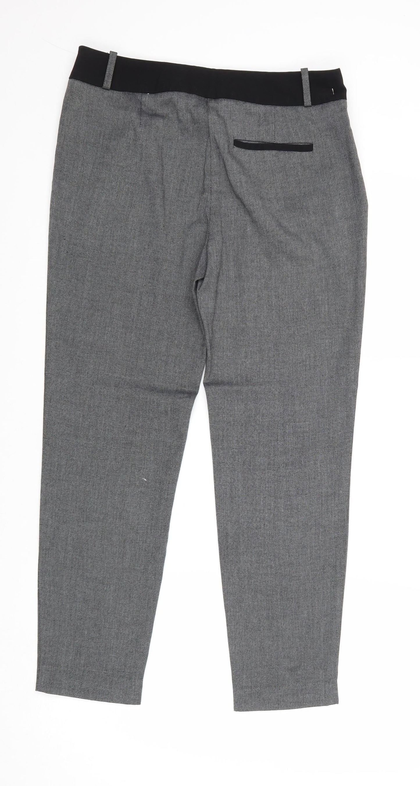 Warehouse Womens Grey Polyester Chino Trousers Size 10 Regular Zip