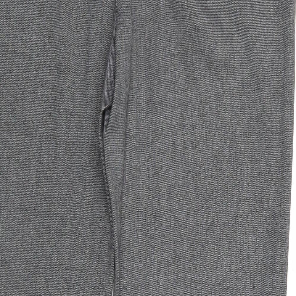 Warehouse Womens Grey Polyester Chino Trousers Size 10 Regular Zip