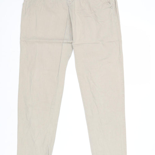 TALLY WEiJL Womens Beige Cotton Trousers Size 28 in Regular Zip