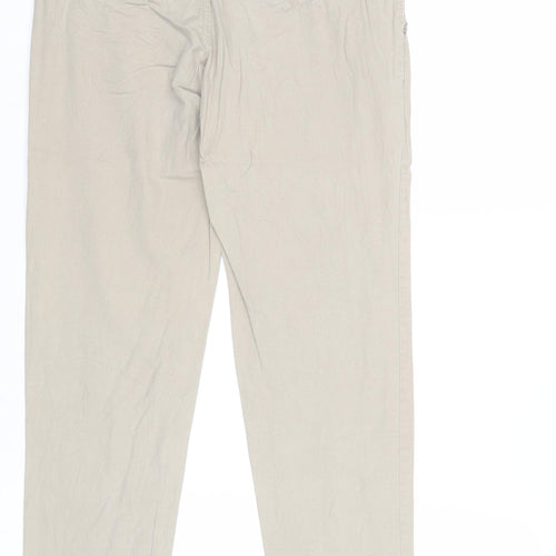 TALLY WEiJL Womens Beige Cotton Trousers Size 28 in Regular Zip