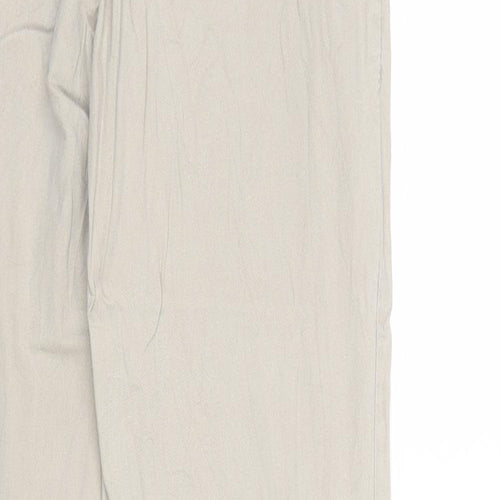 TALLY WEiJL Womens Beige Cotton Trousers Size 28 in Regular Zip