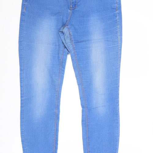 Yessica Womens Blue Cotton Skinny Jeans Size 12 Regular Zip