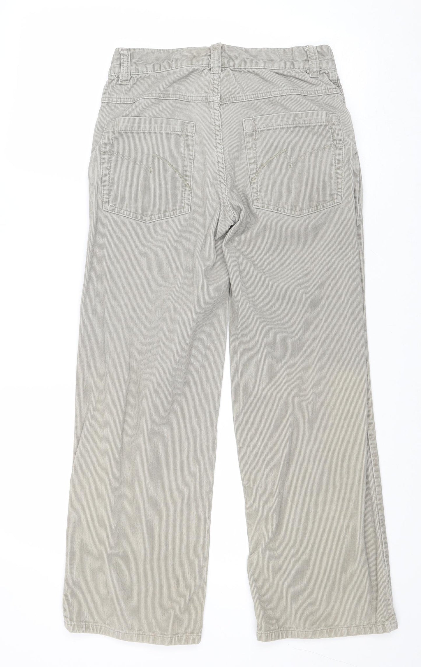 NEXT Boys Grey Cotton Chino Trousers Size 12 Years Regular Zip