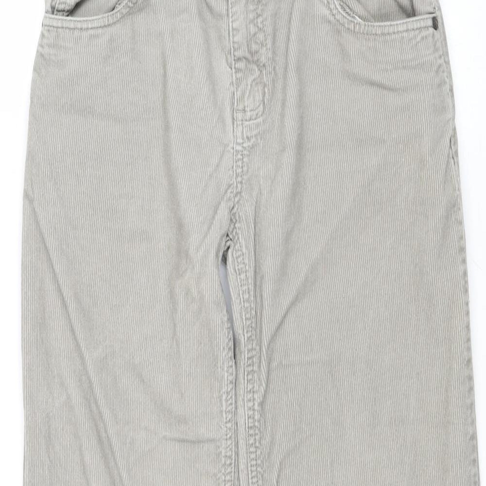 NEXT Boys Grey Cotton Chino Trousers Size 12 Years Regular Zip