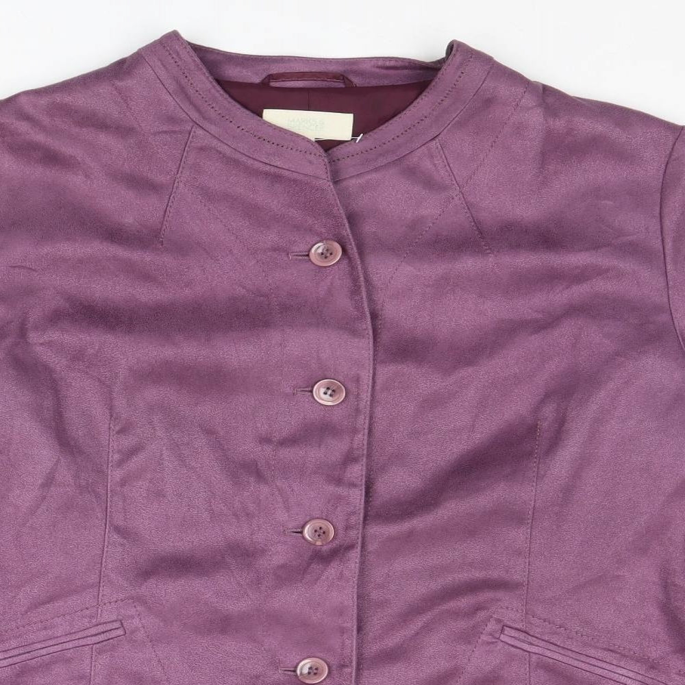 Marks and Spencer Womens Purple Jacket Size 18 - Suede