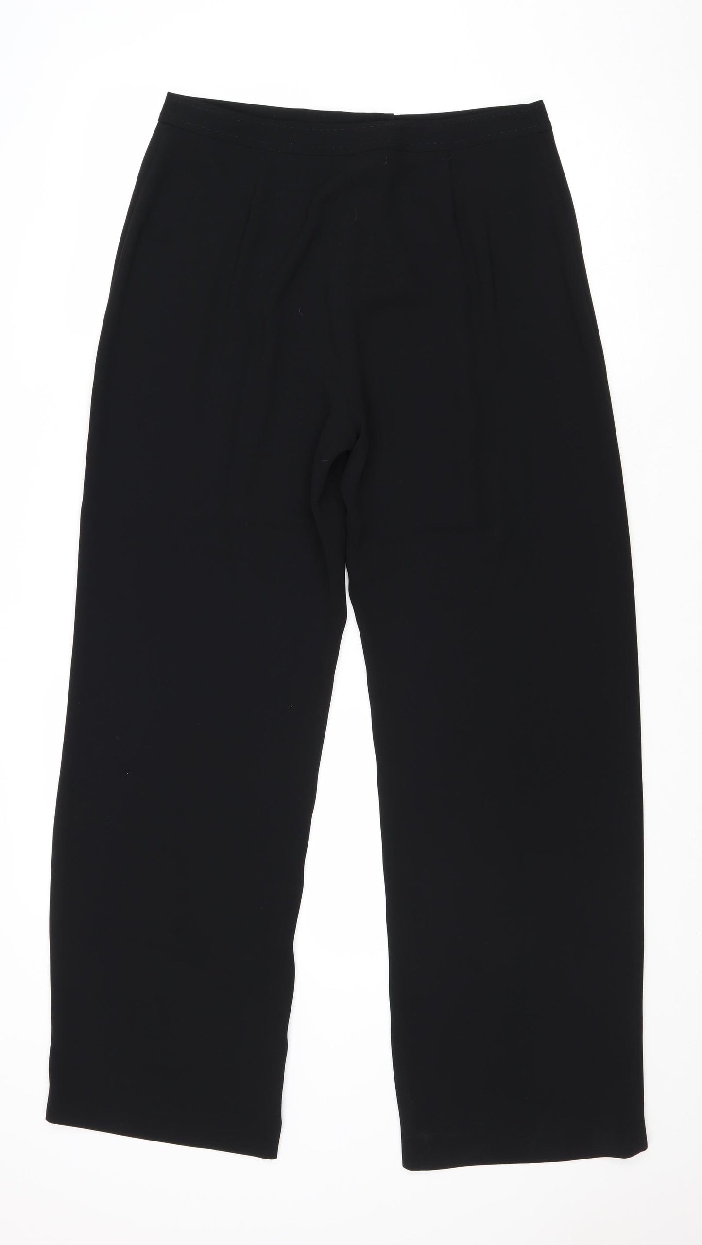 Debenhams Womens Black Polyester Dress Pants Trousers Size 12 Regular