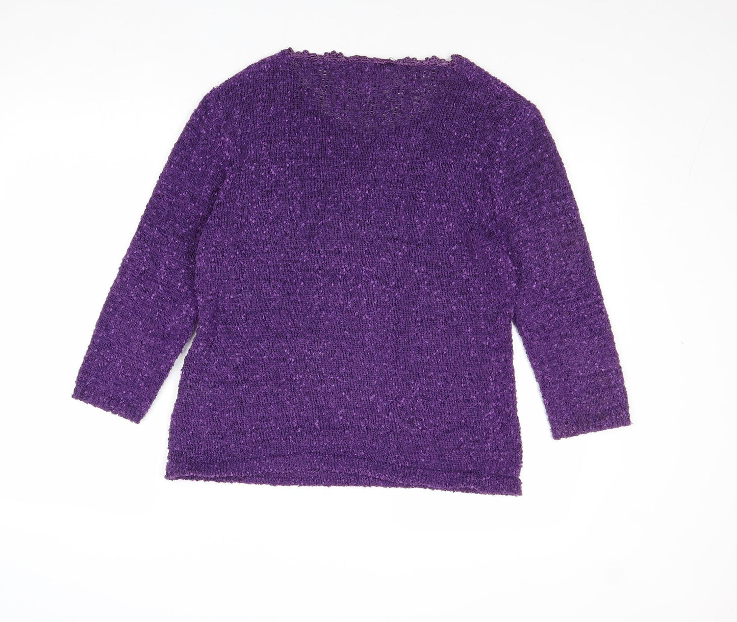 Autonomy Womens Purple Round Neck Polyester Pullover Jumper Size M - Size M-L