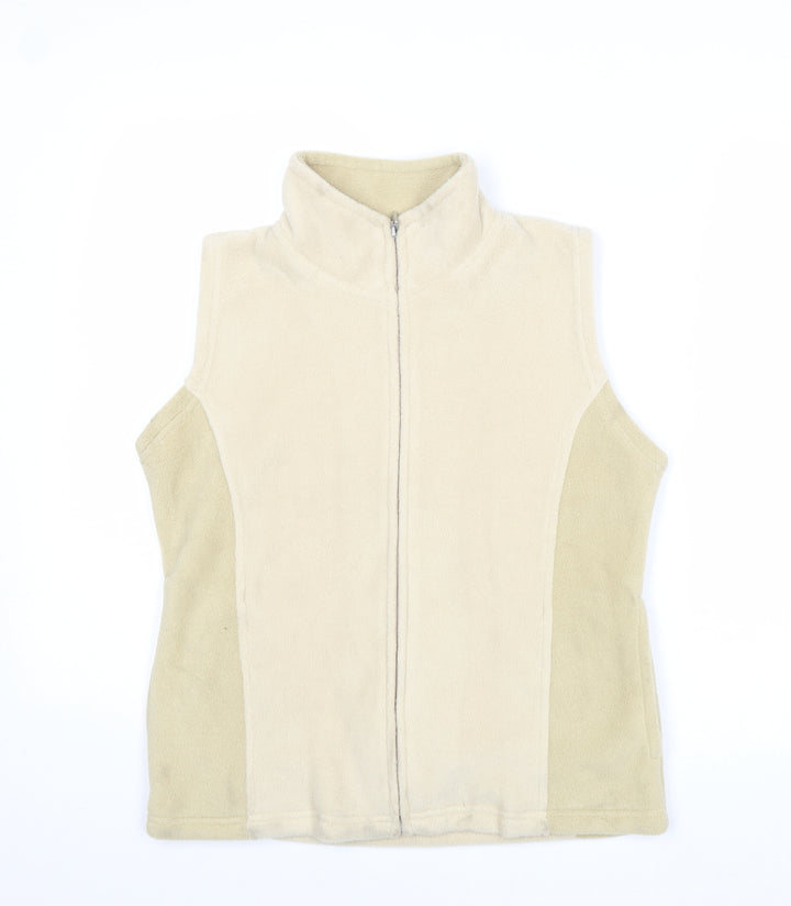 EWM Womens Beige Geometric Gilet Jacket Size S Zip