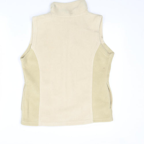 EWM Womens Beige Geometric Gilet Jacket Size S Zip