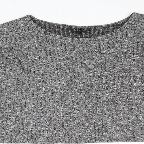 Topshop Womens Grey Round Neck Polyester Pullover Jumper Size 12