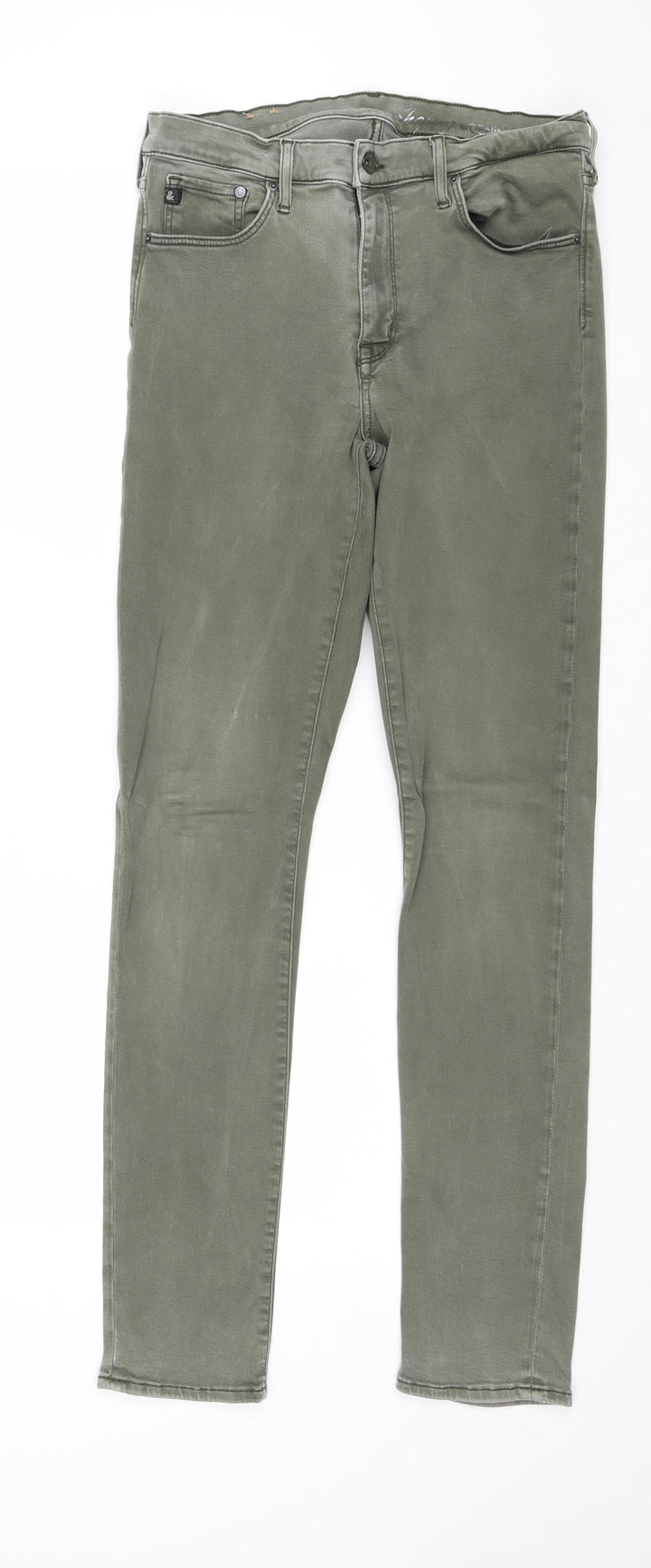 H&M Womens Green Cotton Skinny Jeans Size 33 in Regular Zip