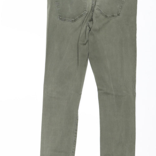H&M Womens Green Cotton Skinny Jeans Size 33 in Regular Zip