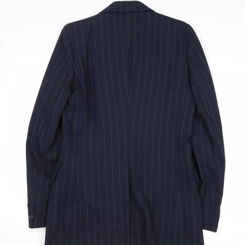 Mitchel Walker Mens Blue Striped Wool Jacket Suit Jacket Size 34 Regular