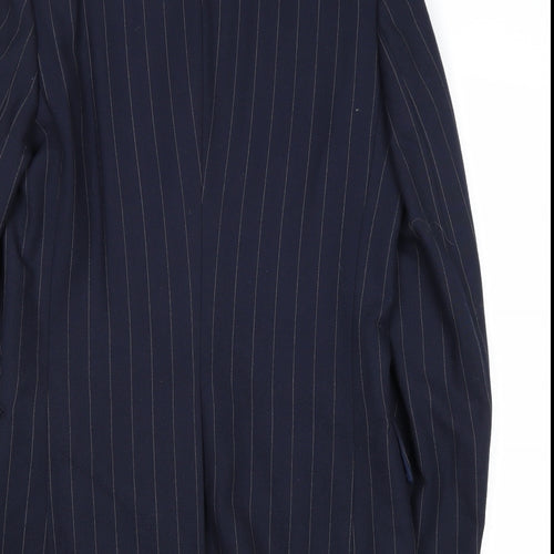 Mitchel Walker Mens Blue Striped Wool Jacket Suit Jacket Size 34 Regular