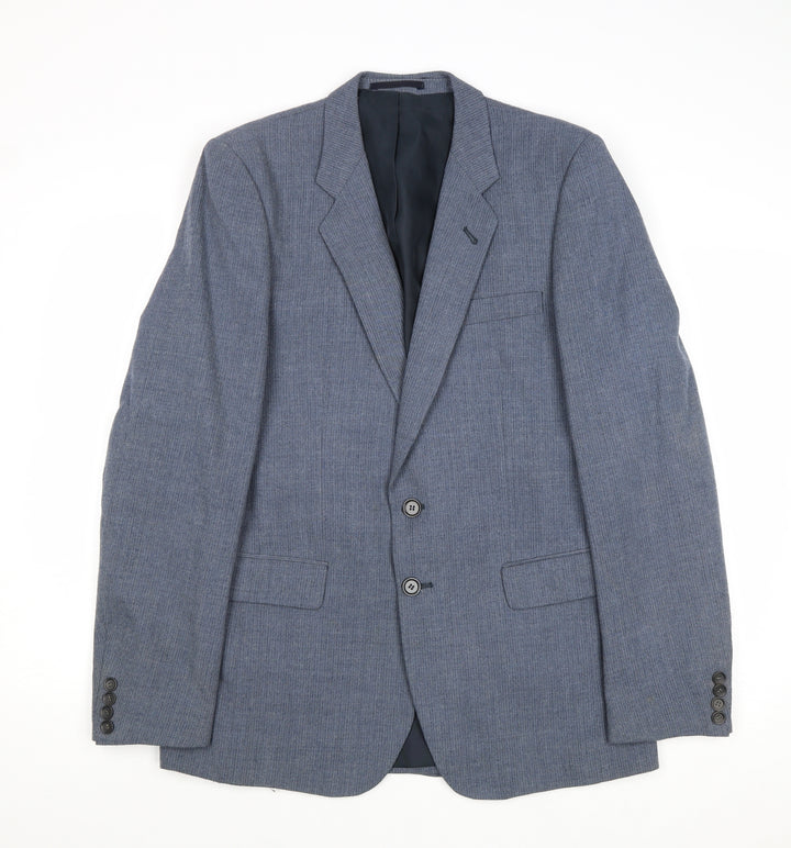 Peter Brown Mens Blue Wool Jacket Suit Jacket Size 36 Regular