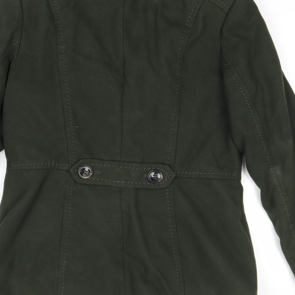 H&M Womens Green Pea Coat Coat Size 10 Button