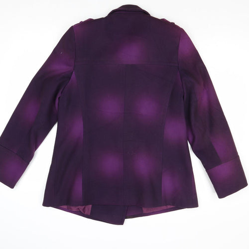 Lakeland Womens Purple Geometric Jacket Size 10 Button