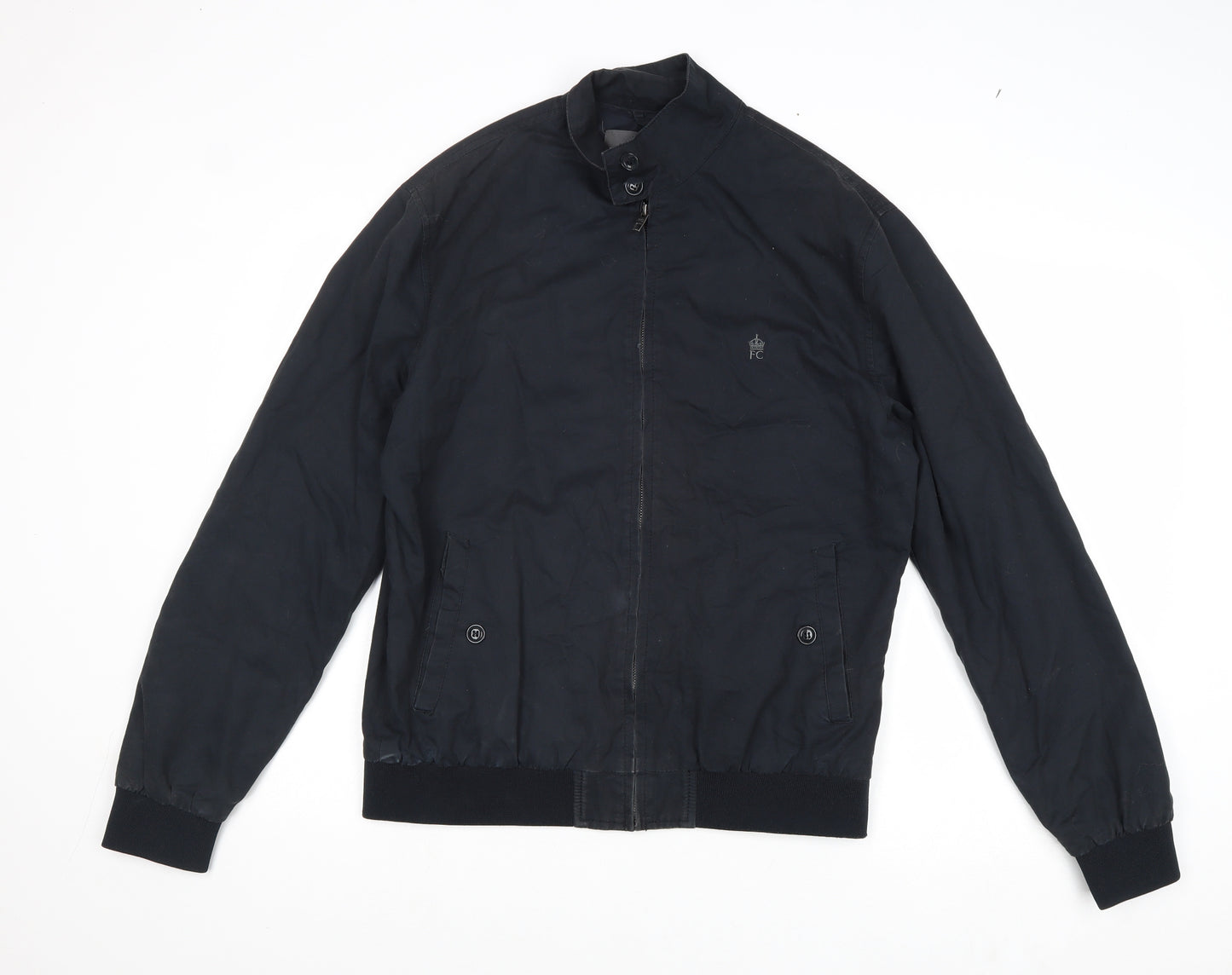 French Connection Mens Blue Bomber Jacket Jacket Size M Zip