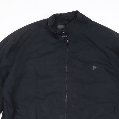 French Connection Mens Blue Bomber Jacket Jacket Size M Zip