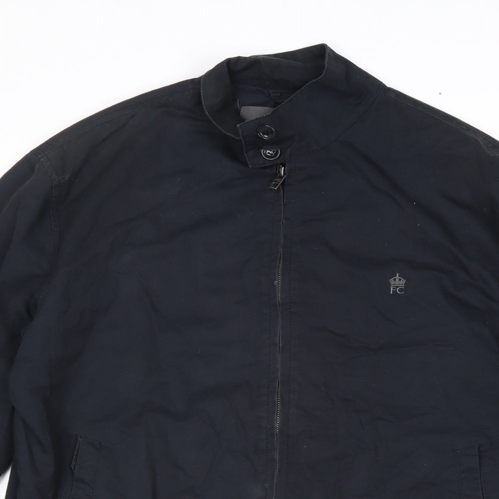 French Connection Mens Blue Bomber Jacket Jacket Size M Zip