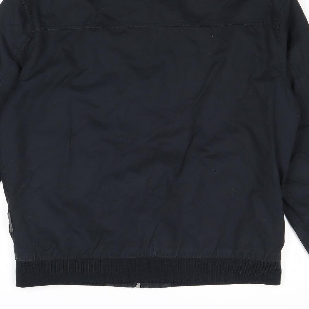 French Connection Mens Blue Bomber Jacket Jacket Size M Zip