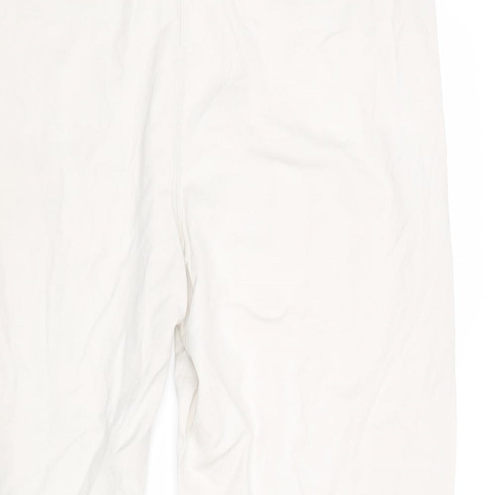 Essentials Womens Beige Cotton Cropped Trousers Size 16 Regular Drawstring